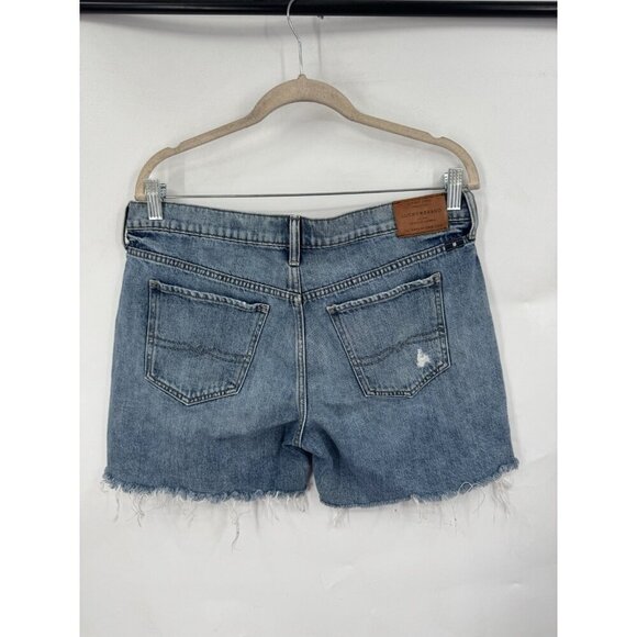 Lucky Brand The Boyfriend Denim Shorts Women 6/28 Blue Wash Distressed Preppy - Picture 2 of 11